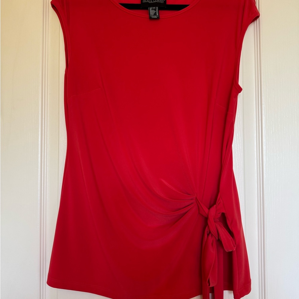 ❤️ Frank Lyman Red Side-Tie Top – Size 14 (Made in Canada) ❤️